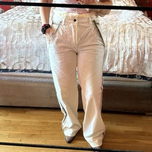 GF Ferre velvet faded trim and fur trimmed belt pants IT44